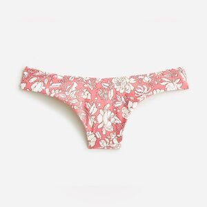 J Crew Pink Floral Tossed Curved Waist Cheeky Bikini Bottom - XXL
